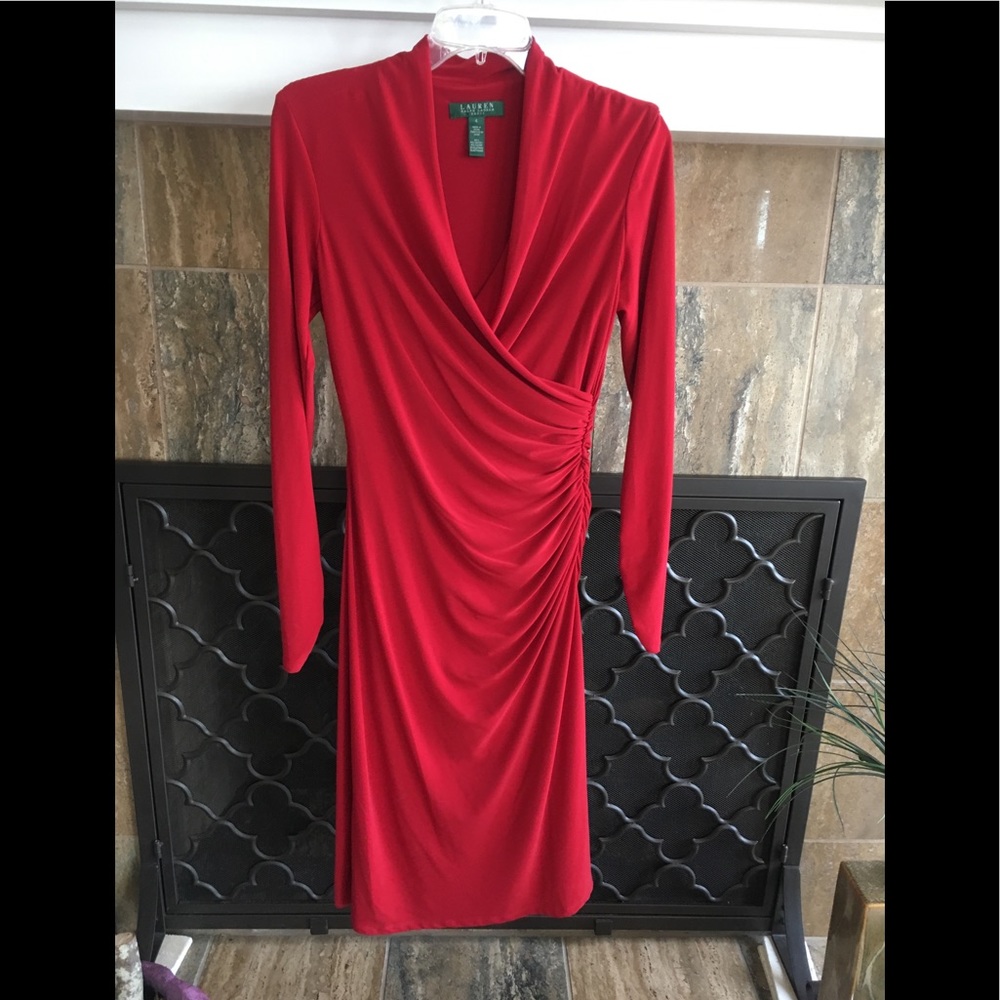 Lauren by Ralph Lauren Red Cocktail Party Dress